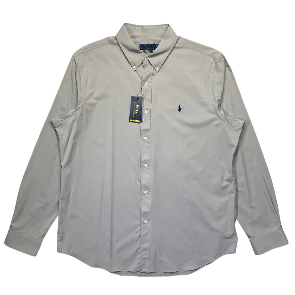 Polo Ralph Lauren Men's Classic-Fit Performance Twill Shirt Soft Grey XL $138